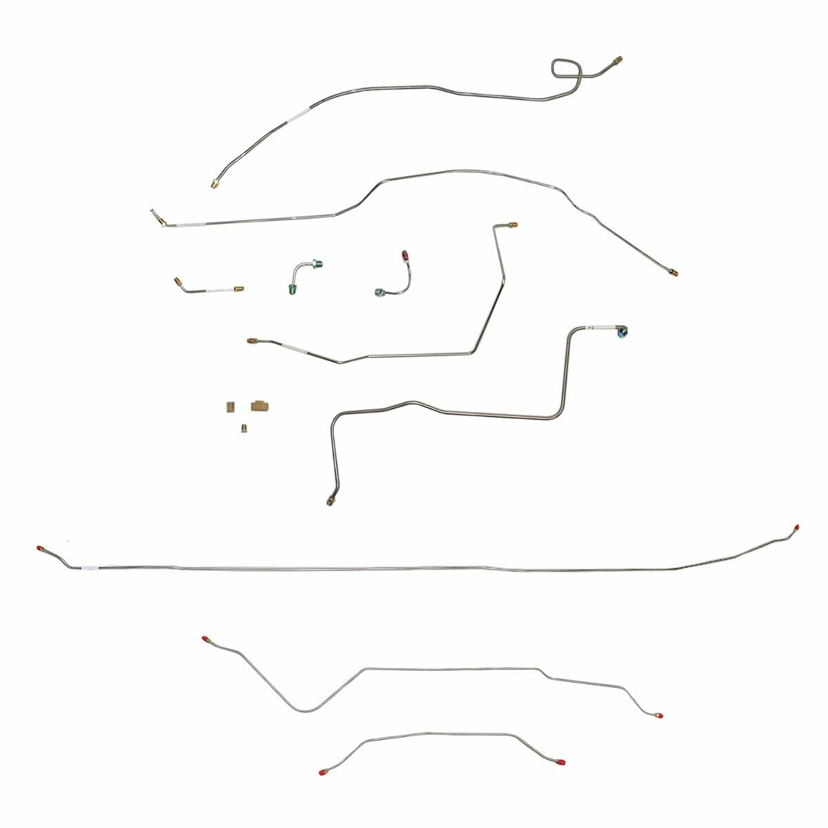 Fits 1967-70 Chevy C10 Long Bed Power Disc Brake Line Conversion Kit; CBK0369SS