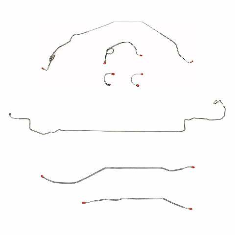 Fits 1971-73 Chevrolet Nova W/ Standard Drum Brakes; Complete Brake Line Kit; CBK0410SS