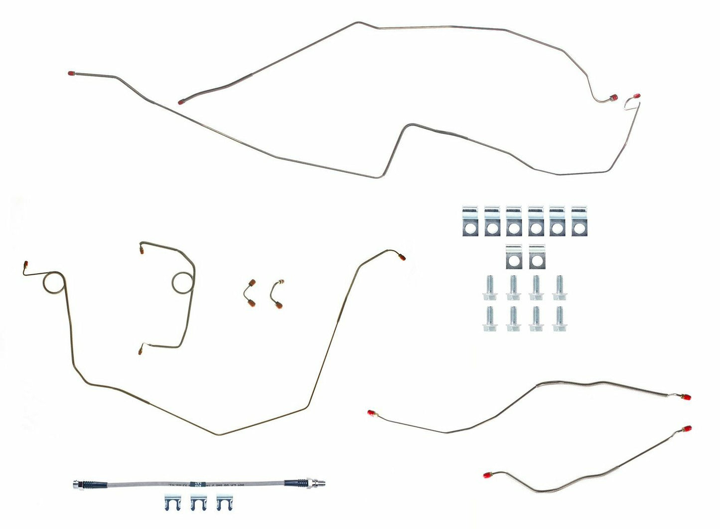 Chevy Convertible Conversion Complete Brake Line Kit; Fine Lines-CBK0416SS