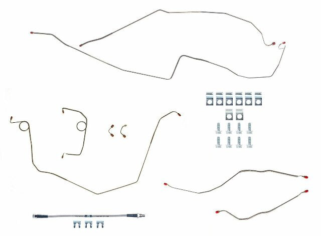 Chevy Conversion Complete Brake Line Kit; Fine Lines-CBK0419SS