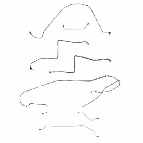Fits 1967 Buick Skylark / GS w/Power Drum, Hardtop Complete Brake Line CBK0427SS