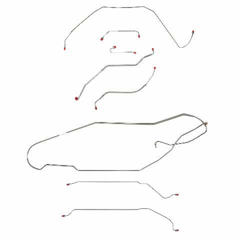 Fits 1967 Buick Skylark/GS w/Power Disc, Hardtop Complete Brake Line CBK0431SS