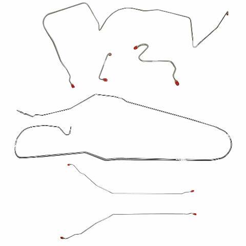 Fits 1966 LeMans/GTO w/Manual Drum, Convertible; Complete Brake Line CBK0439SS
