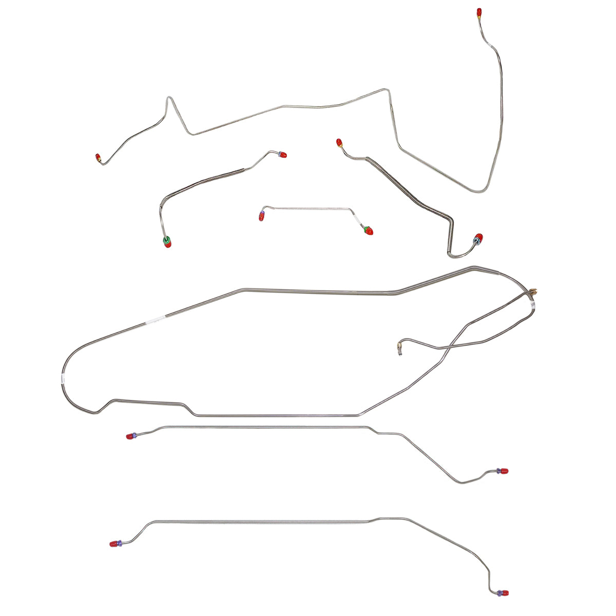 1967 Pontiac LeMans/GTO Complete Brake Line Kit Manual Drum Convertible Stainless CBK0442SS