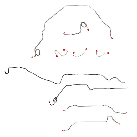 Pontiac Complete Brake Line Kit; Fine Lines-CBK0489SS
