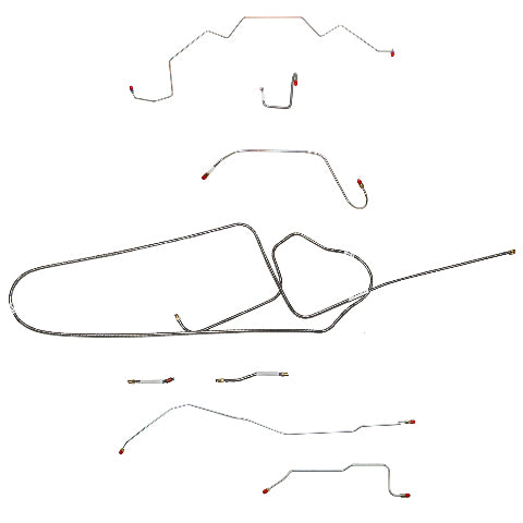 Mopar B Body Complete Brake Line Kit; Fine Lines-CBK0639SS