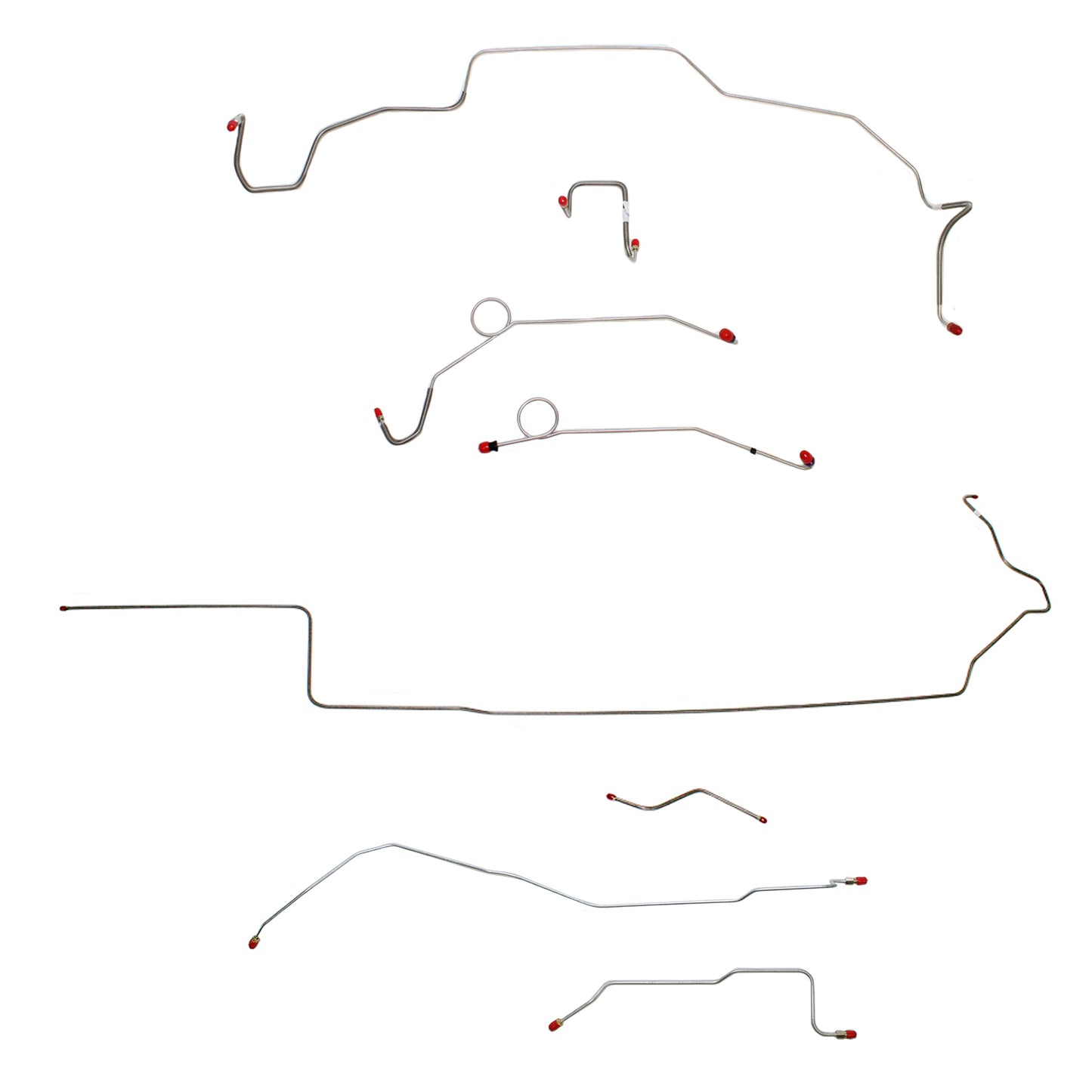1967-1969 Mopar B Body Complete Brake Line Kit Power Disc Stainless CBK0653SS