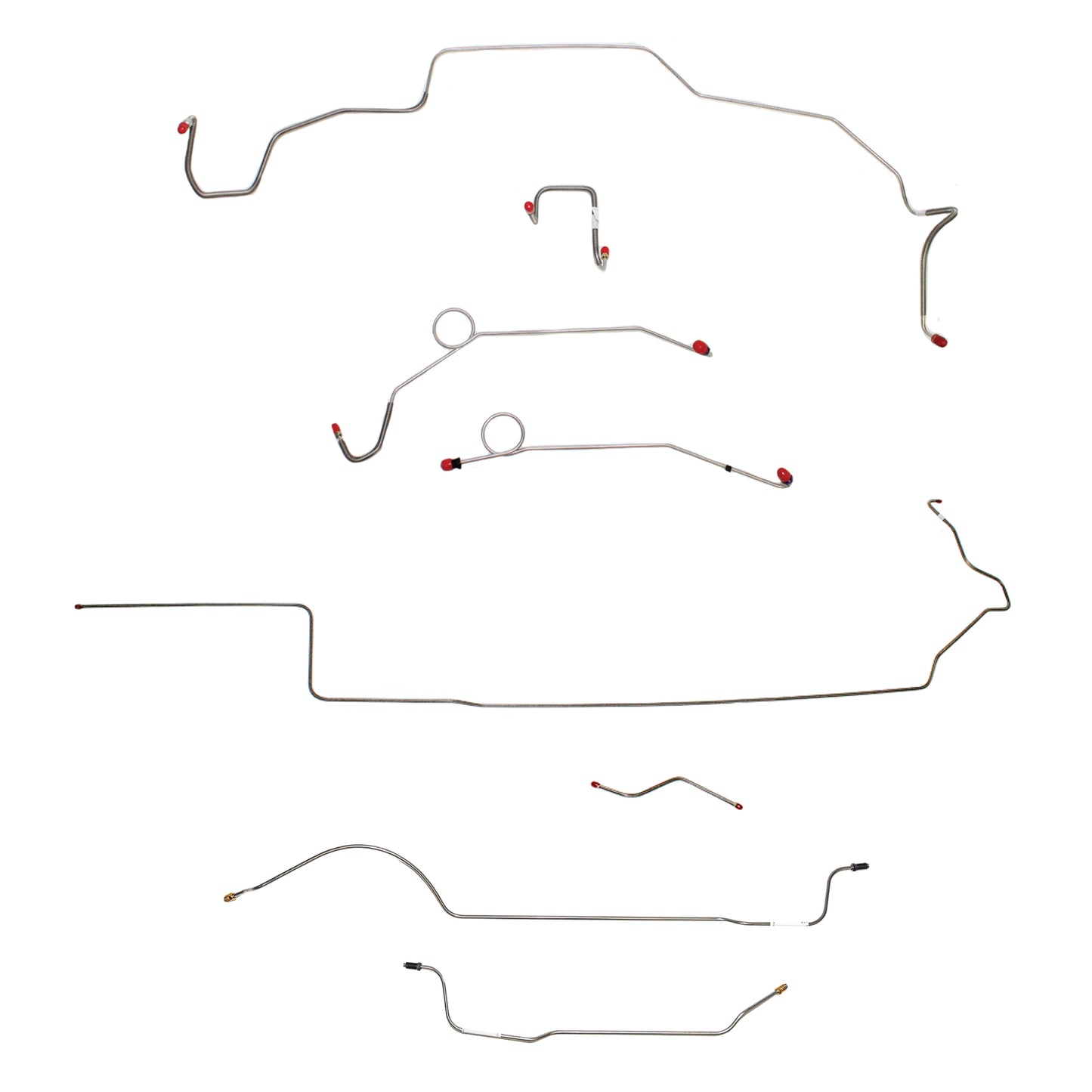 1967-1969 Chrysler B Body Complete Brake Line Kit Power Disc Stainless CBK0654SS