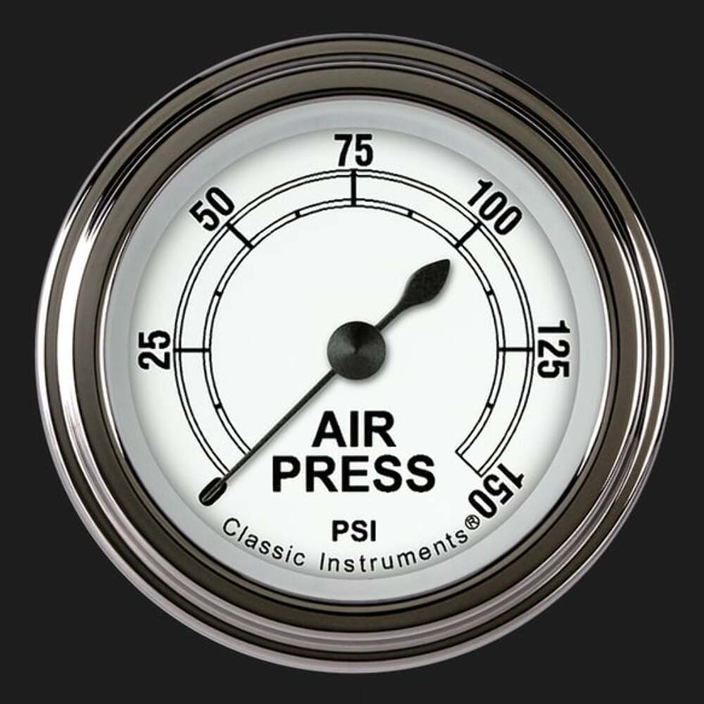Classic White 2 1/8" Air Pressure Gauge CW118SLF