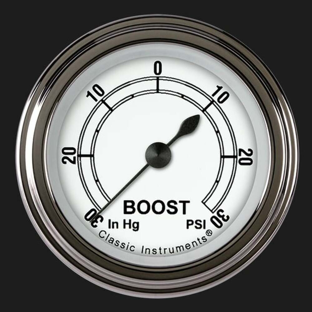 Classic White 2 1/8" Boost/Vac Gauge CW141SLF
