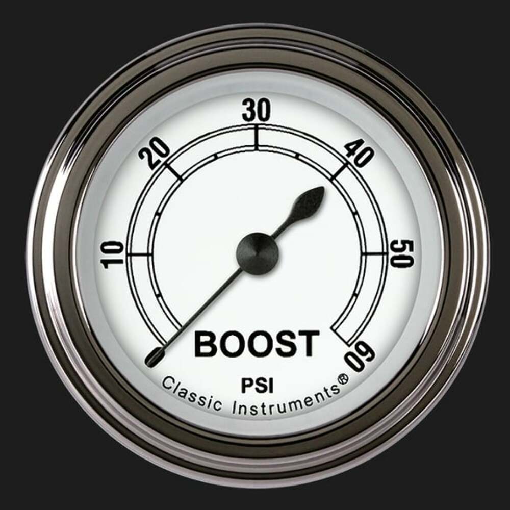 Classic White 2 1/8" Boost Gauge, 60 psi CW143SLF