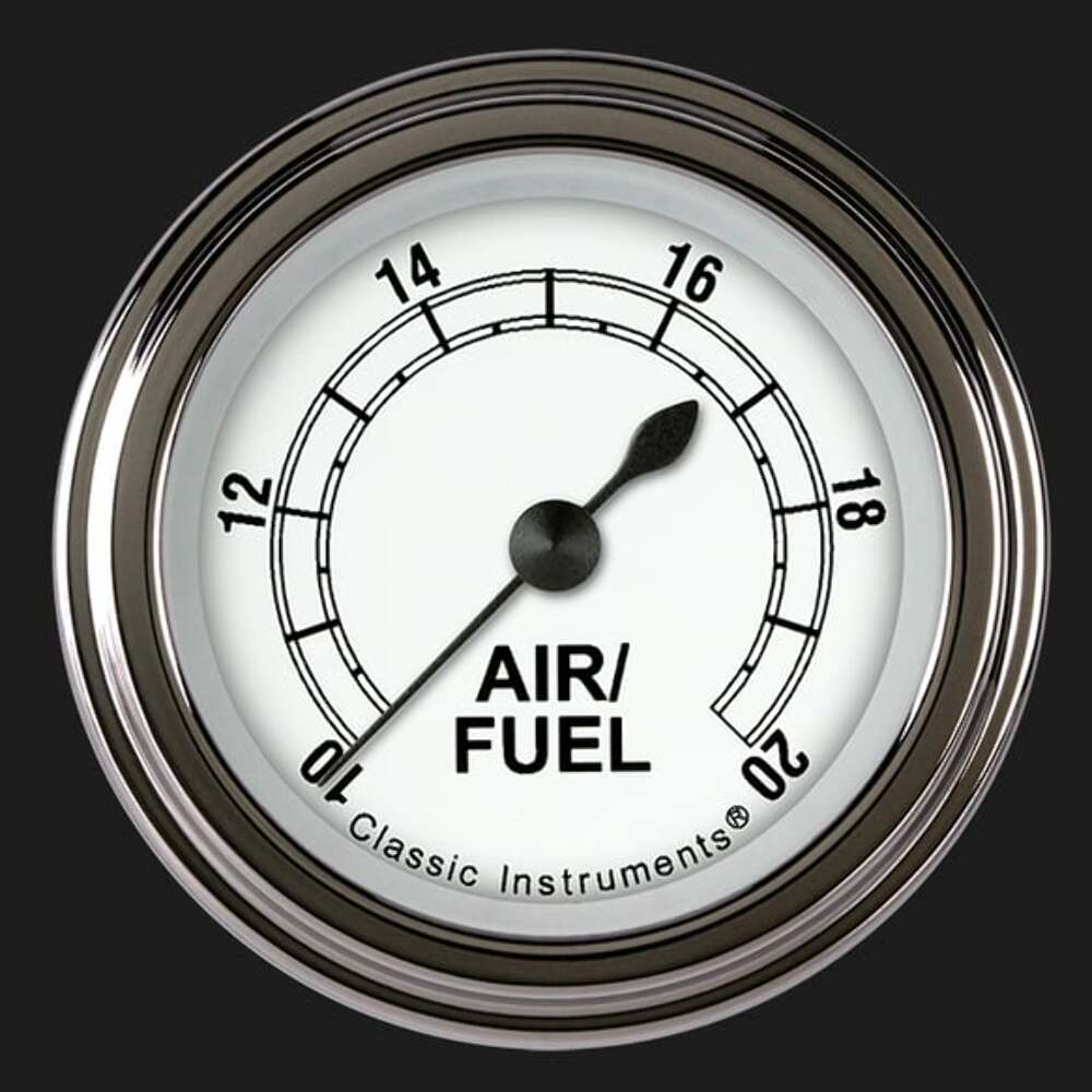 Classic White 2 1/8" Air Fuel Ratio Gauge CW194SLF
