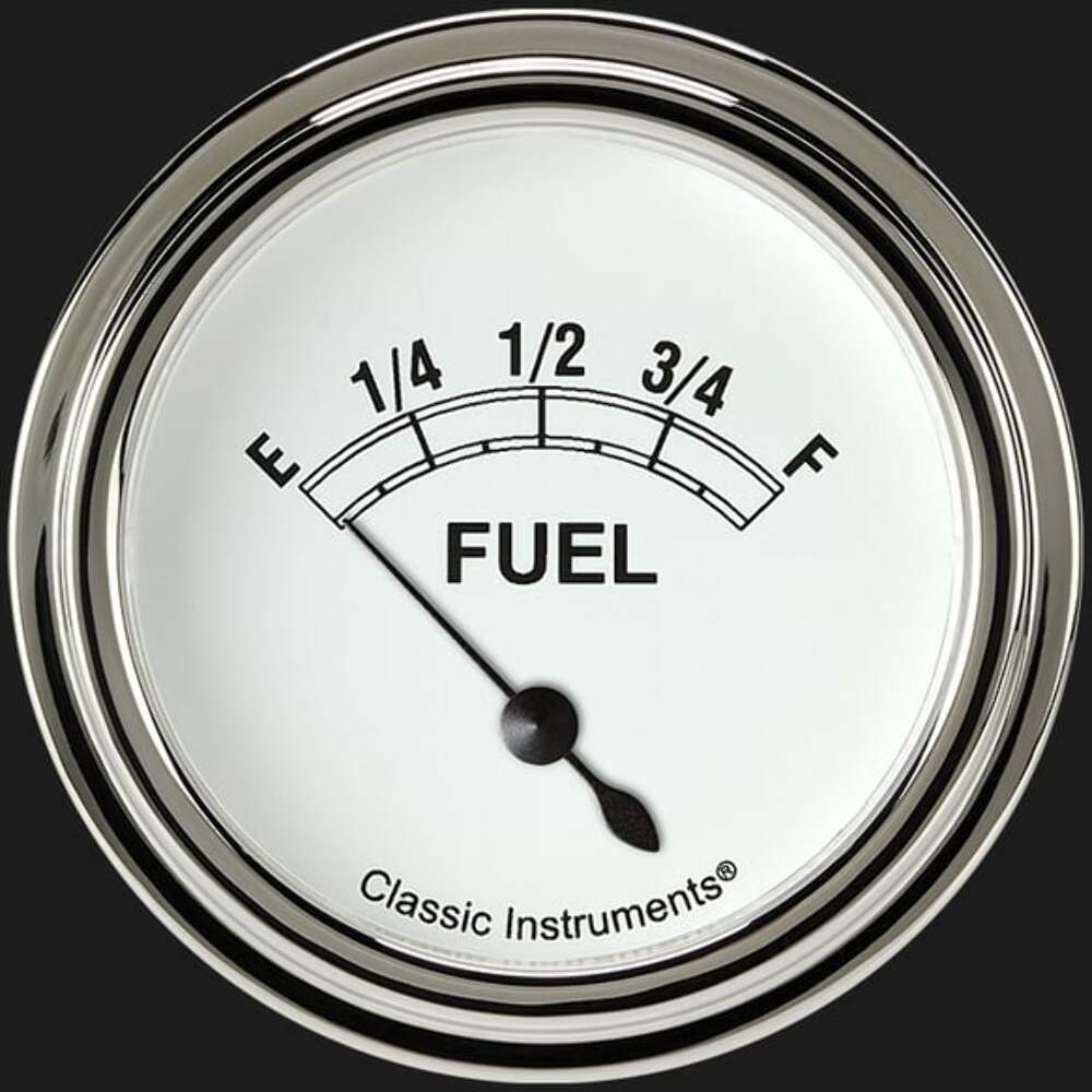 Classic White 2 5/8" Fuel Gauge CW211SLF