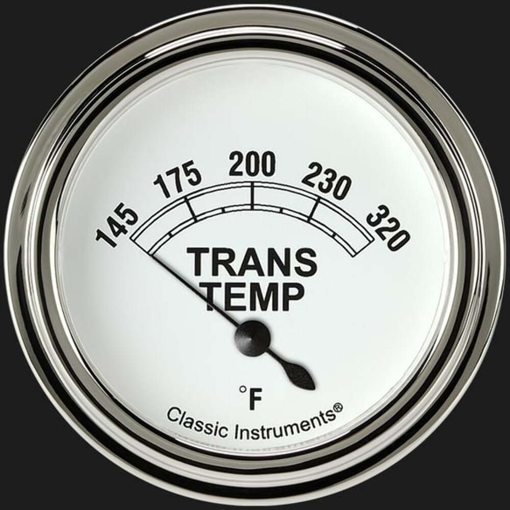 Classic White 2 5/8" Transmission Temperature Gauge CW227SLF