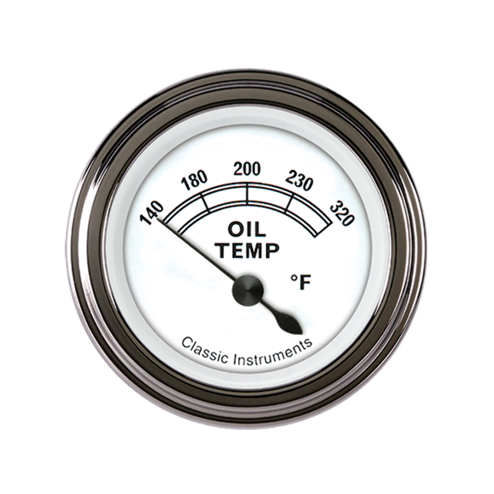Classic White 2 1/8" Oil Temp CW28SLF