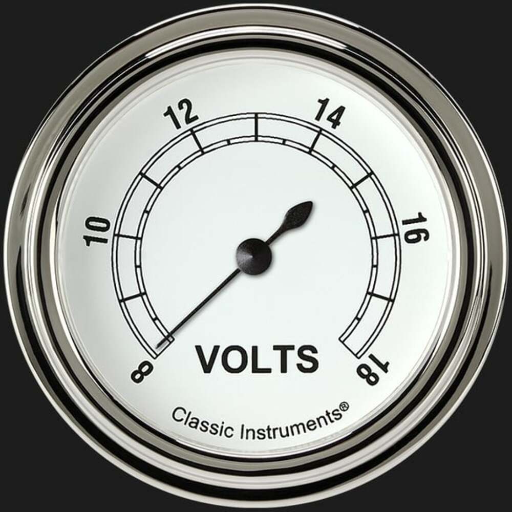 Classic White 2 5/8" Voltage Gauge CW330SLF