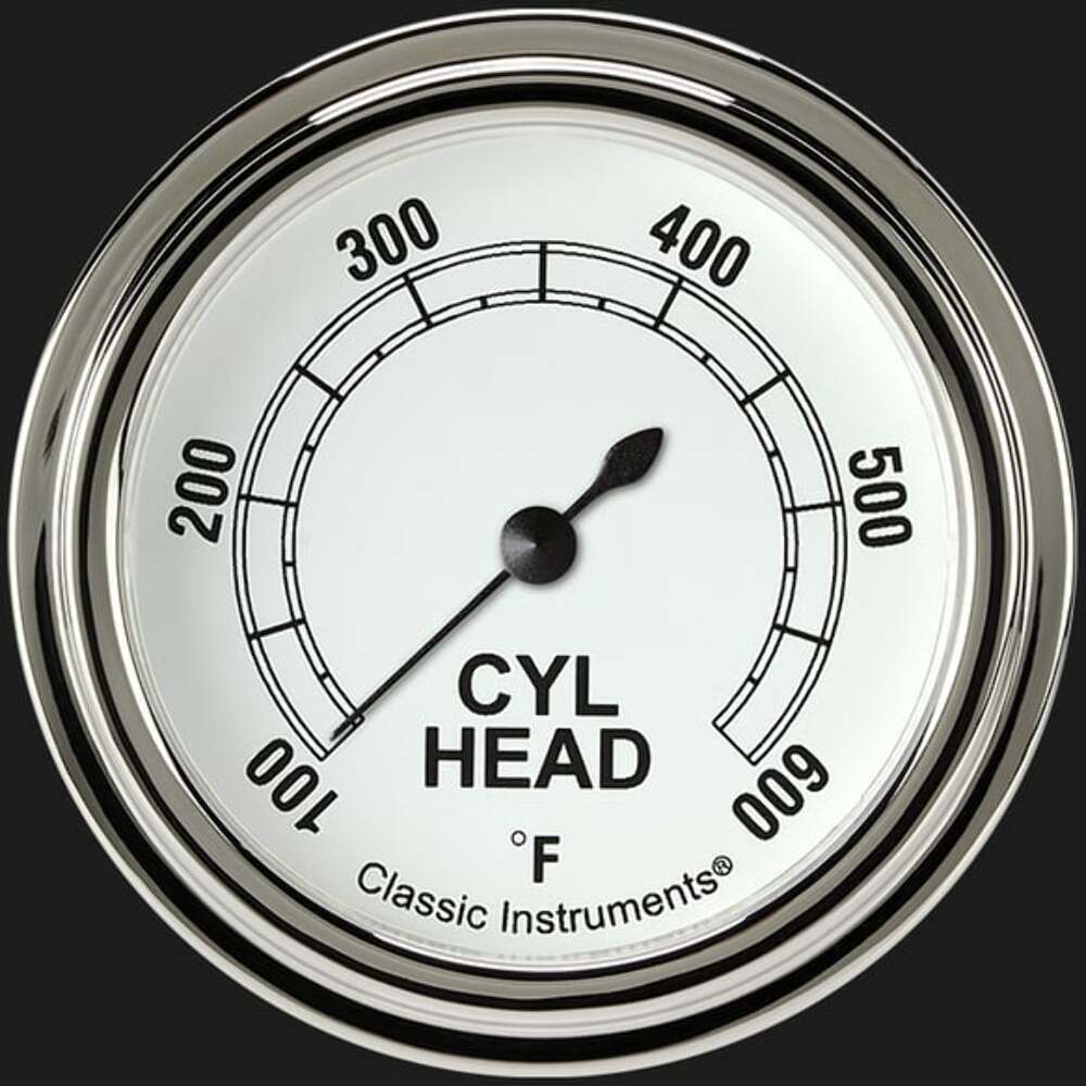 Classic White 2 5/8" Cylinder Head Temp. Gauge CW397SLF