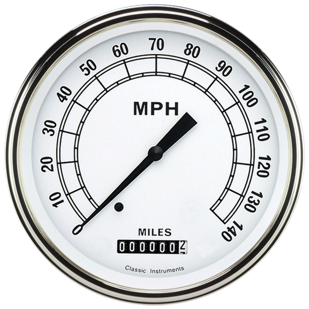 Classic White 4 5/8" Speedometer CW56SLF
