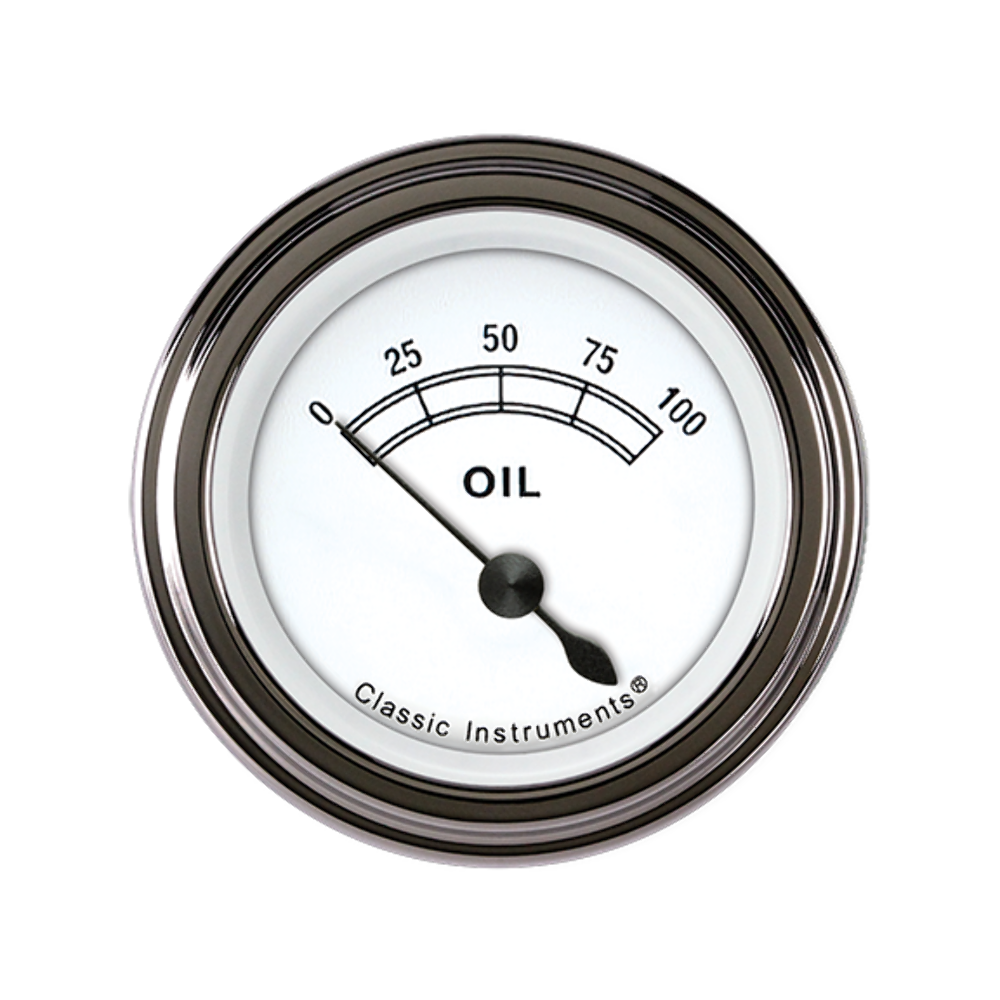 Classic White 2 1/8" Oil Pressure CW81SLF