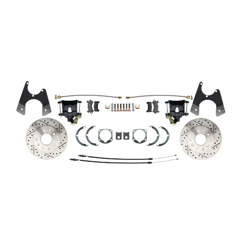 Fits Rear GM 55-68 10/12; Disc Brake w/E-Brake &Slotted Rotor-Black DBK1012FSLXB