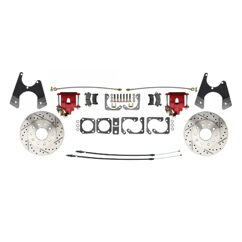 Fits 1967-69 Camaro 10/12; Disc Brake w/E-Brake&Slotted Rotor-Red DBK1012SLX-R