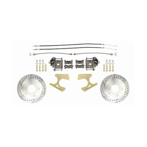 Fits 1963-87 C10 Truck Rear 5 Lug Drilled/Slotted Disc Brake Kit DBK1012TRK-5LX