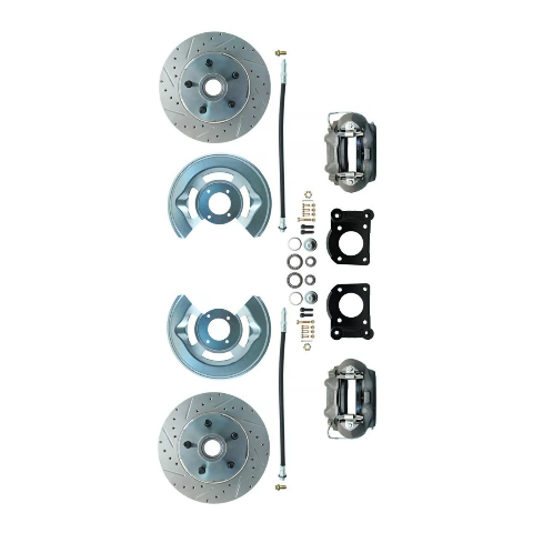 Fits 1964-1973 Mustang Disc Conversion Kit w/ Drilled/Slotted Rotors DBK6473LX