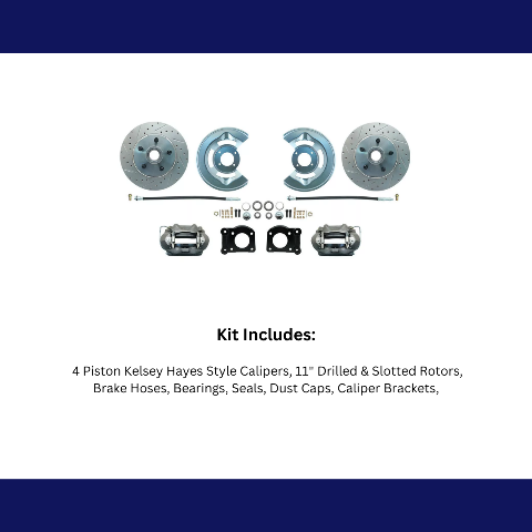 Fits 1964-1973 Mustang Disc Conversion Kit w/ Drilled/Slotted Rotors DBK6473LX