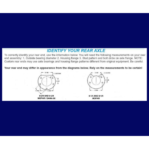 Fits 1957-1974 Mopar 8 3/4" Dana 60 Rear Disc Brake Kit; Rotors & E-Brake DBK834