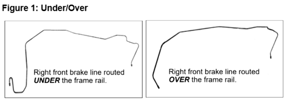 1971-73 Dodge Challenger Front Brake Line Kit Power Drum Brakes - EKT7102SS