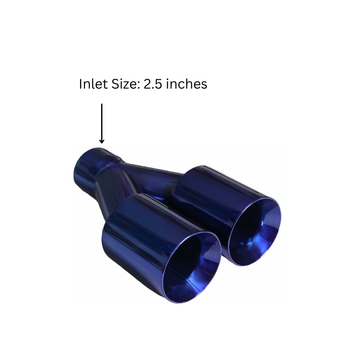 2.5" ID/3.5" OUT/10.25" Dual Round Double Wall Straight Cut Tip-Blue ET-0251BLU
