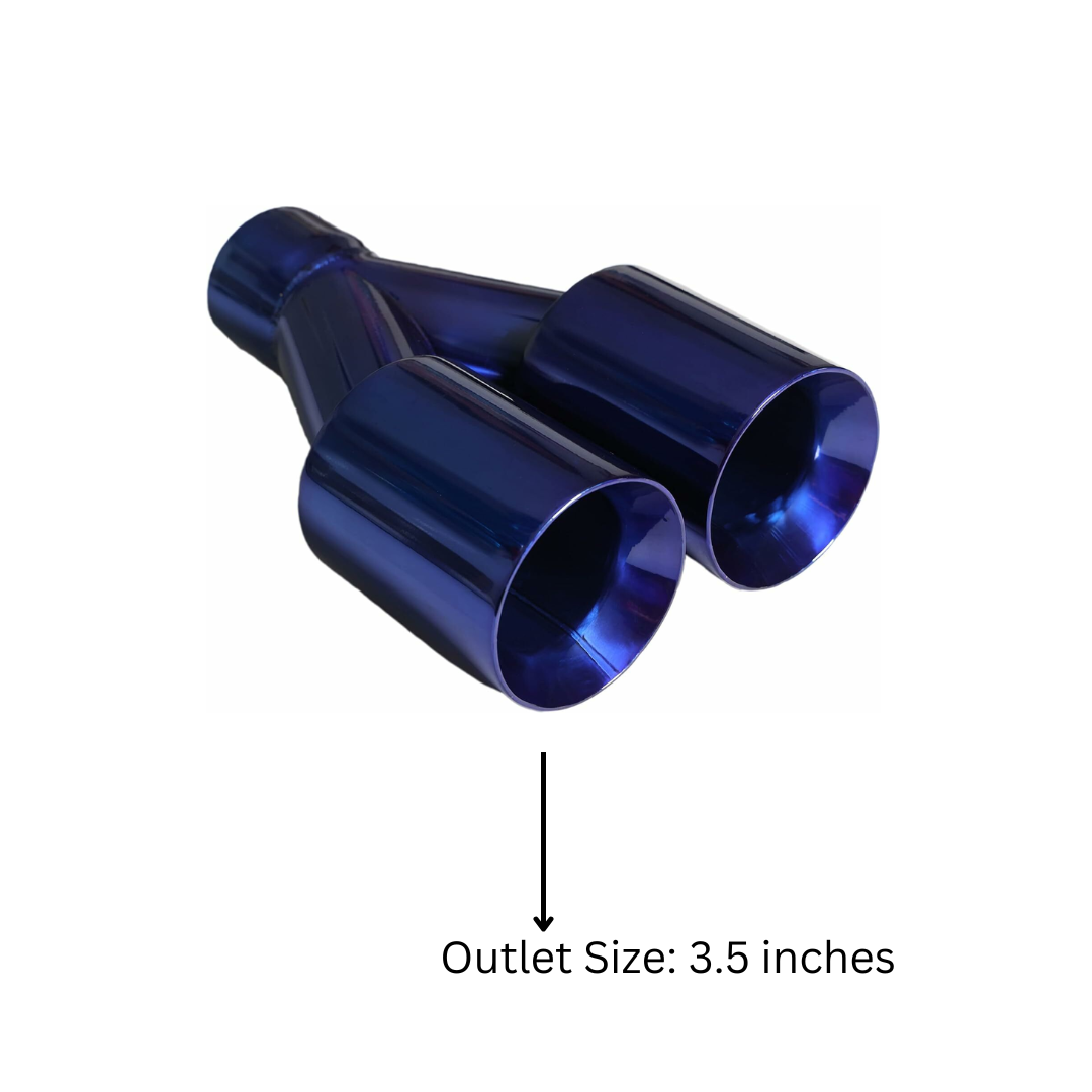 2.5" ID/3.5" OUT/10.25" Dual Round Double Wall Straight Cut Tip-Blue ET-0251BLU