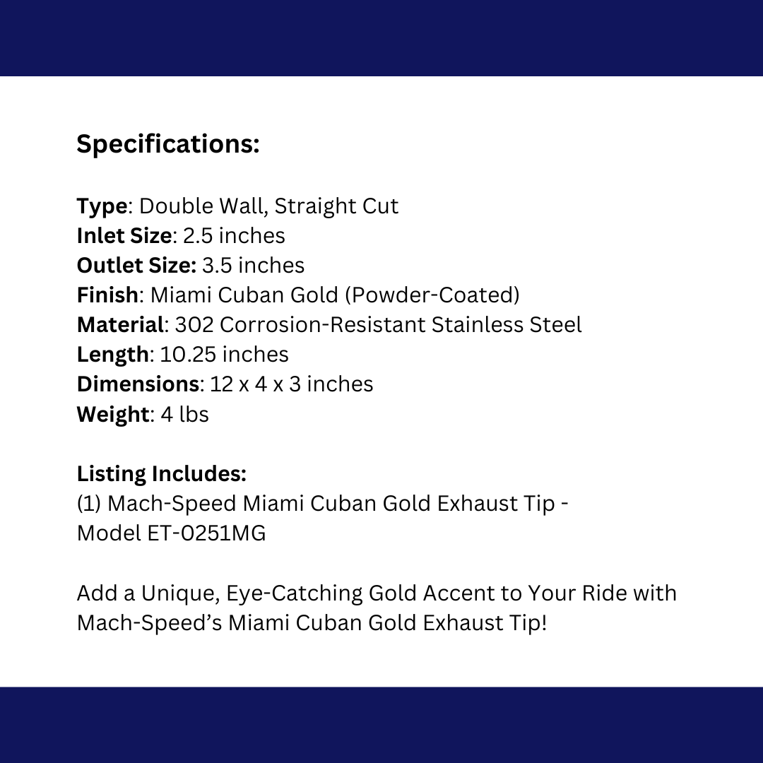 Dual Round Double Wall Straight Cut Tip Powered Coat Miami Gold-ET-0251MG