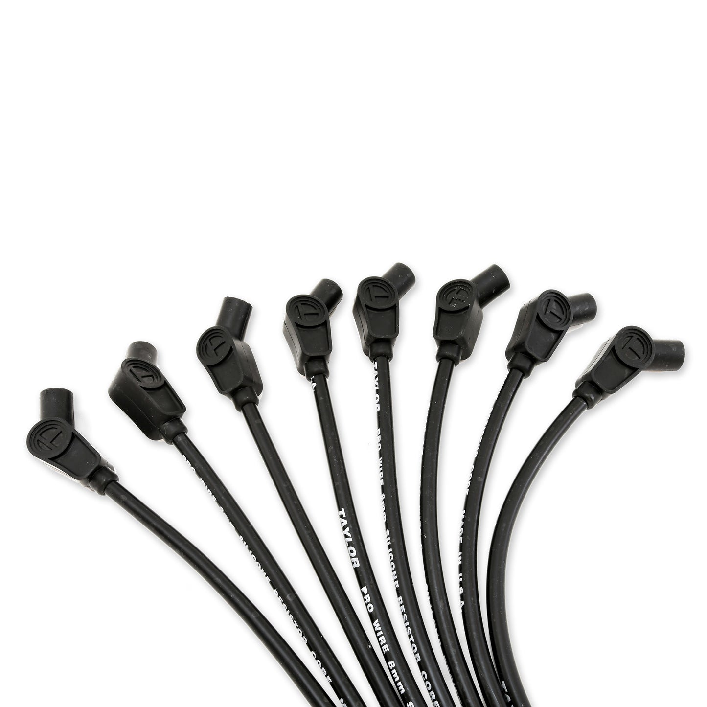 Spark Plug Wire Set Universal 8mm Silicone Pro Wire 135? 3500 ohm/ft Black 70053