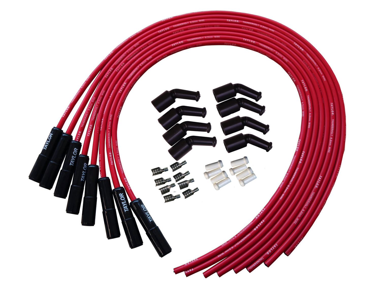 Spark Plug Wire Set Universal Silicone ThunderVolt 8.2mm 180? 40 ohm/ft 85265-B