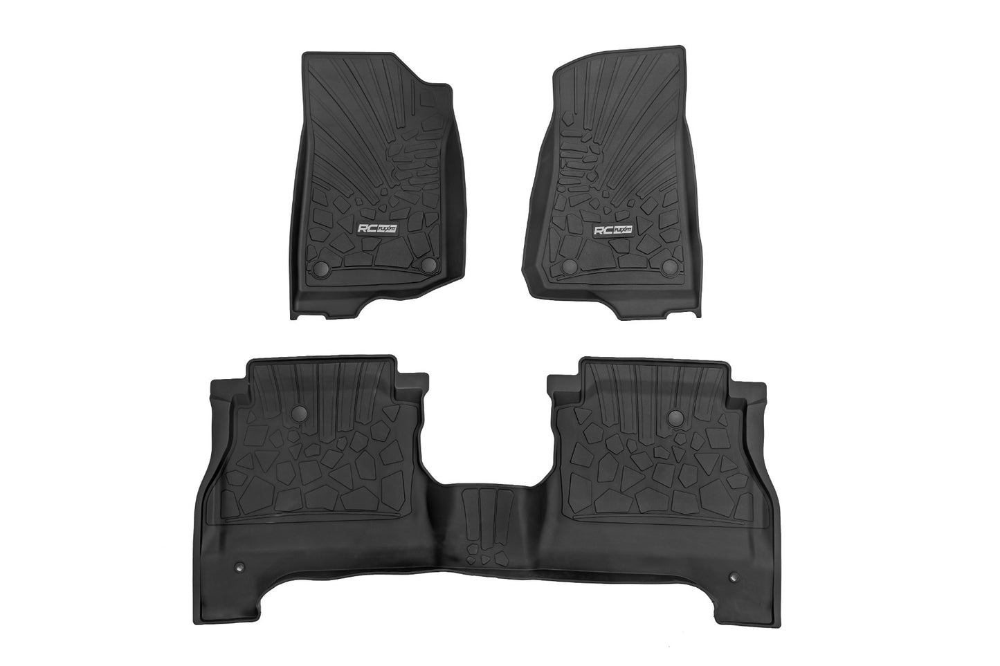 Fits Gladiator JT 4WD(2020-24) Flex-Fit Floor Mats FR & RR RR Lockable FF-61501