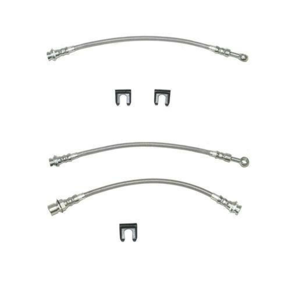 Brake Hose Kit For 96-98 Ford Mustang GT Kit 4pcs Braided Stainless Fine Lines - Brake Hoses Car Part People