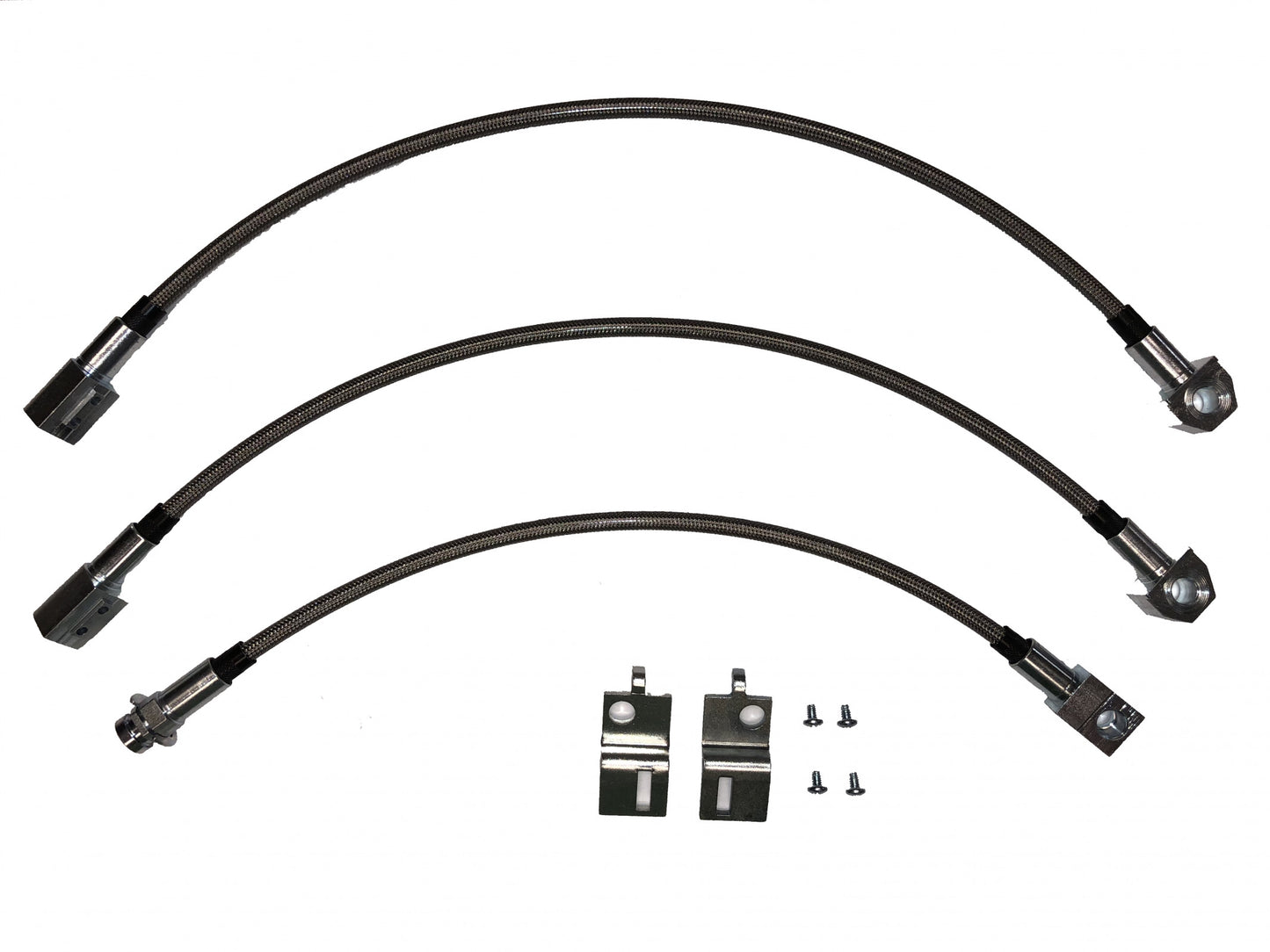 1967-69 Plymouth Barracuda Brake Hose Kit w/ Front Disc Kit Braided - HSK0025SS - Brake Hoses Car Part People