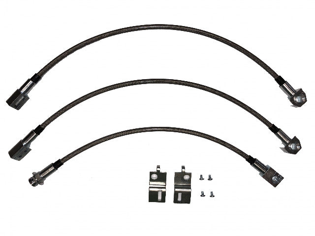 1967-69 Plymouth Barracuda Brake Hose Kit w/ Front Disc Kit Braided - HSK0025SS