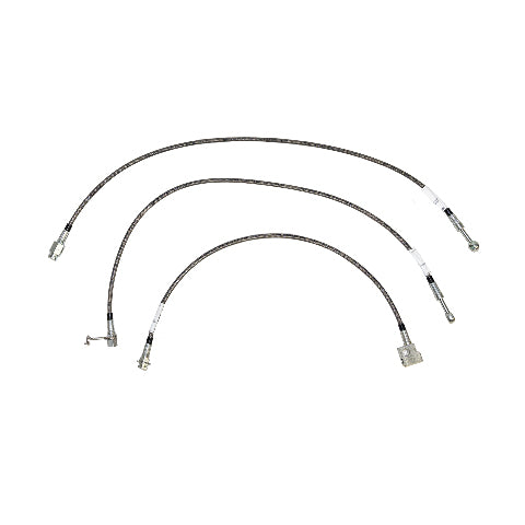 Brake Hose Kit For 97-01 Dodge Ram 4WD w/ Rear Drum Complete Kit 3pcs Braided St