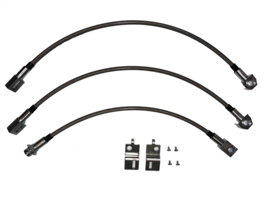 Brake Hose Kit For 84-87 Corvette Complete Kit Braided Stainless Fine Lines - Brake Hoses Car Part People