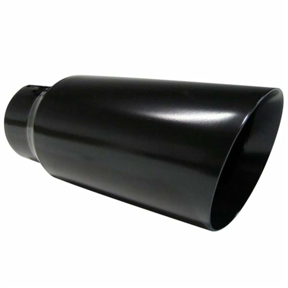 Jones Exhaust J5718RACK Black Stainless Steel Exhaust Tip Rolled Angle 3.5 - Exhaust Tips Car Part People