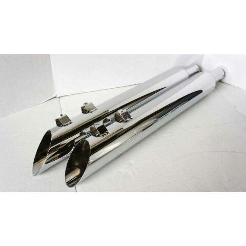95-16 Harley Davidson Reverse Angle Cut Slip On Muffler 3.5 Outlet 1.75 Baffle
