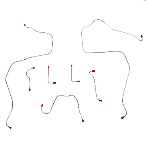 1968-69 AMC AMX Front Brake Line Kit Power Disc Brake 7 Piece Steel - JKT6801OM