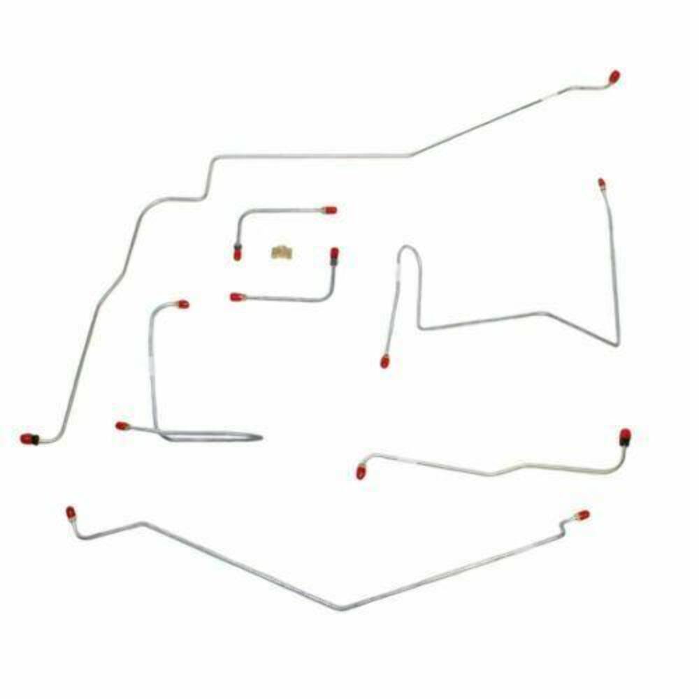 1970 AMC AMX Front Brake Line Kit Power Disc Brake 7 Piece Set - JKT7001SS - Front Lines Car Part People