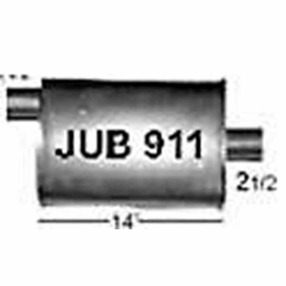 Quiet Tone Muffler - Jones Exhaust JUB911 - 2.5 in. Inlet / 2.5 in. Outlet
