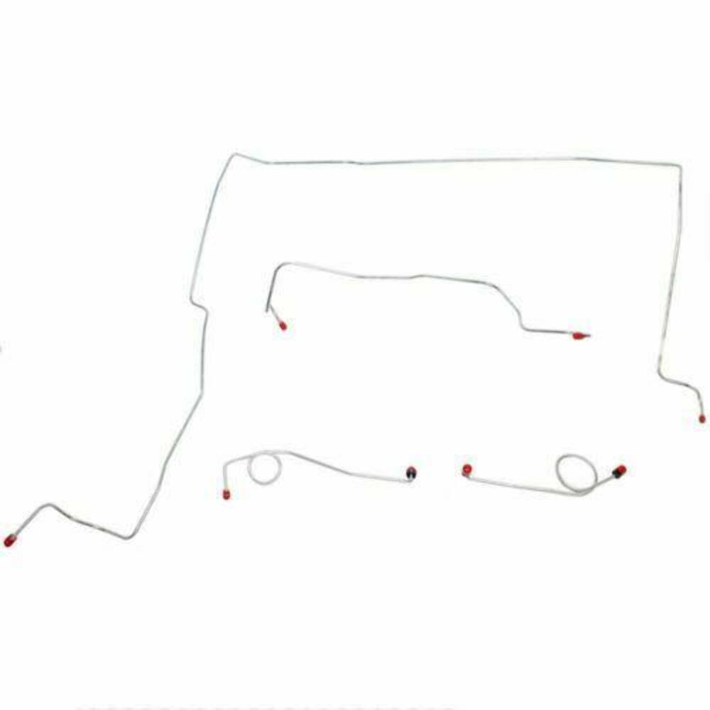 1967-68 Plymouth Fury Front Brake Line Kit Standard Drum Brake 4 Piece KKT6703SS - Front Lines Car Part People