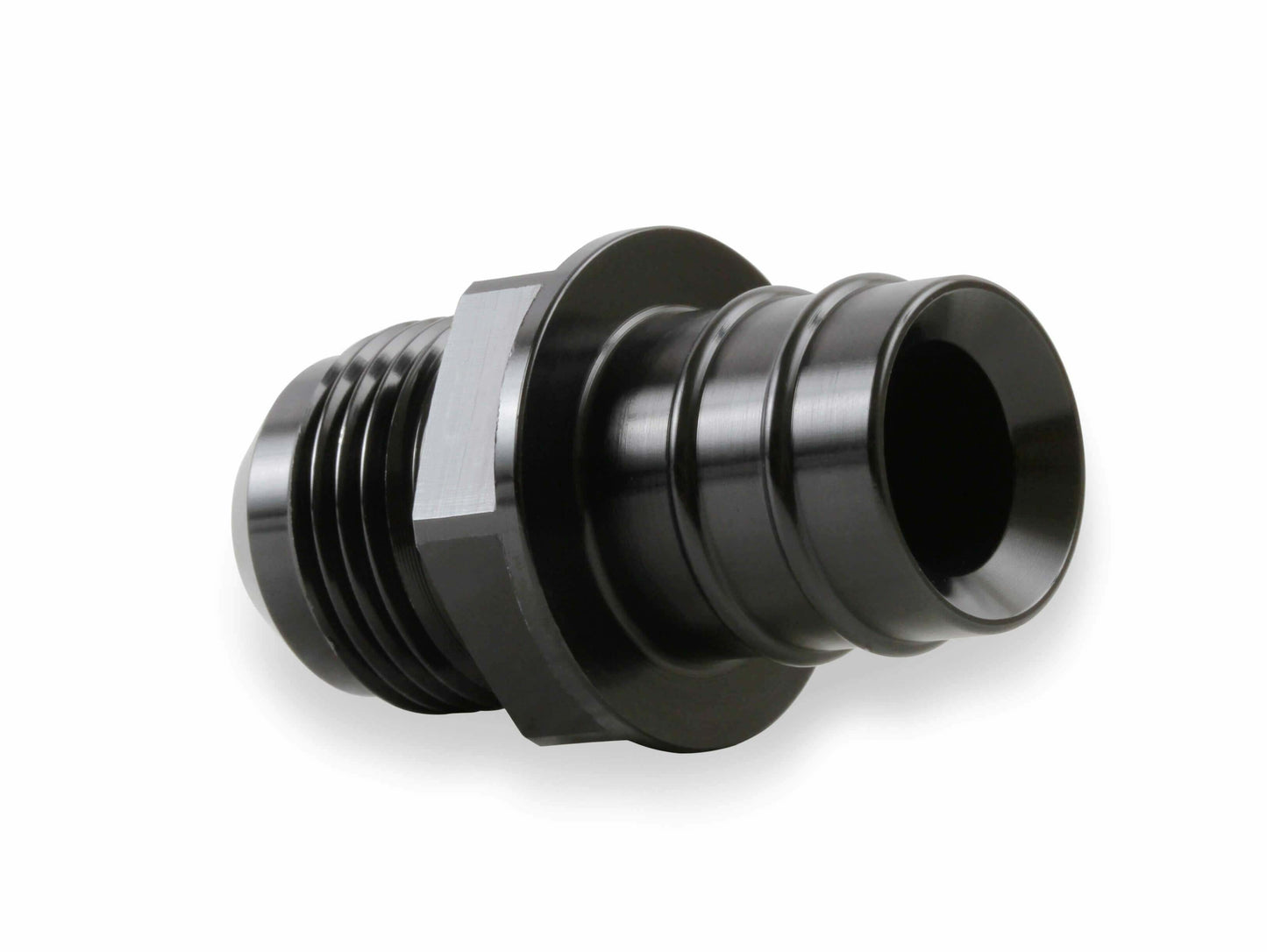 Earls LS0039ERL - GM LS PCV Fitting -10 AN Male - Black Anodized Finish - Fits Many GM OE Valve Covers w/ 3/4 ID on Grommet