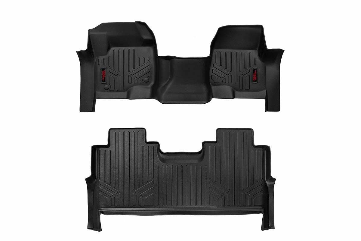 Fits Ford F-250/F-350 SD 2&4WD (17-24) Floor Mats; FR & RR; FR Bench; M-51173