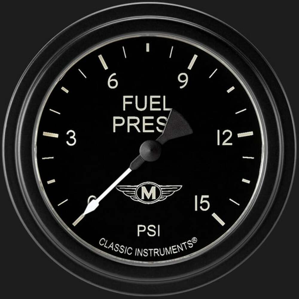Moal Bomber 2 5/8" Fuel Pressure Gauge, 15 psi MA345BLF